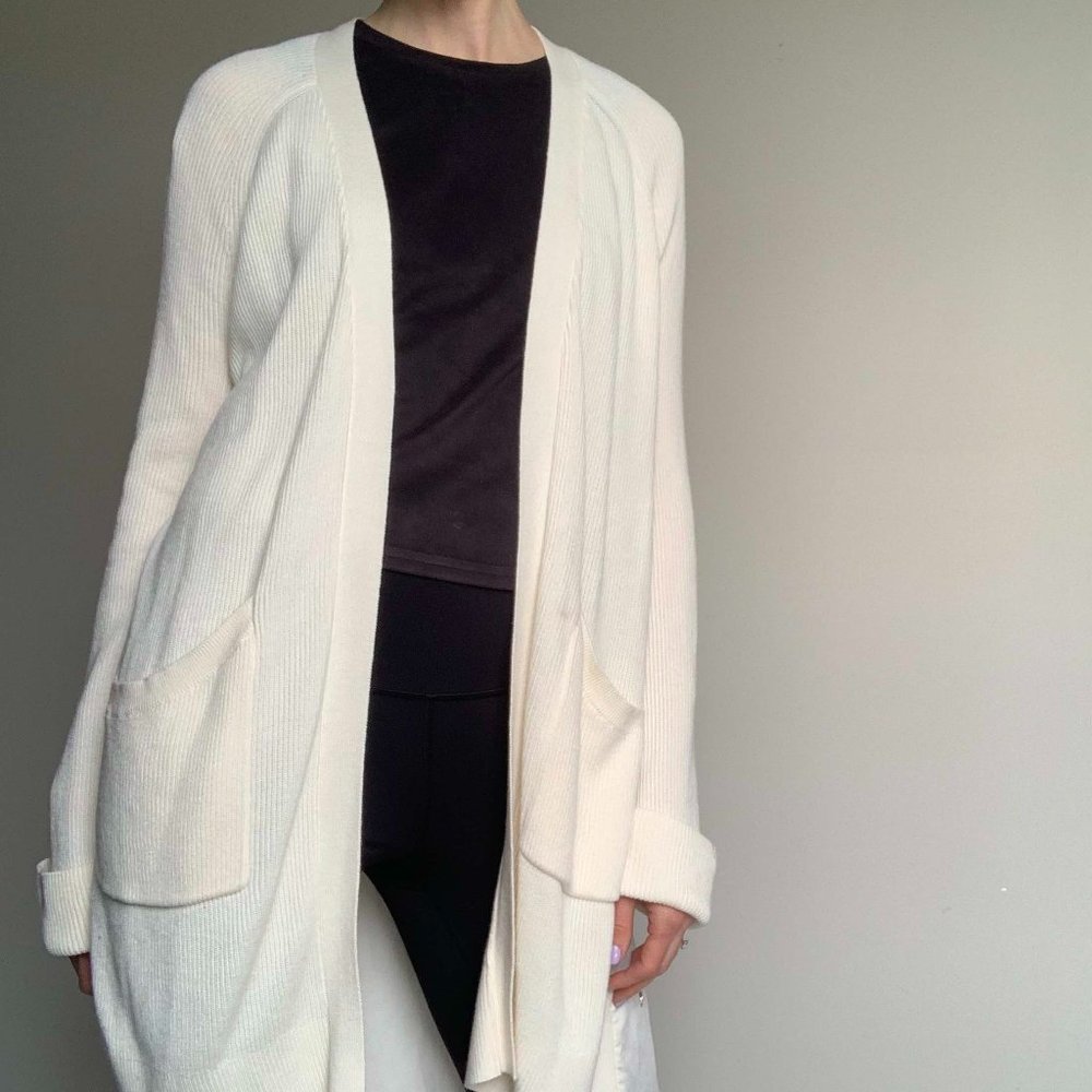 NWOT Spring Summer Cashmere Blend Lululemon Long Cardigan, Butter Yellow, XS